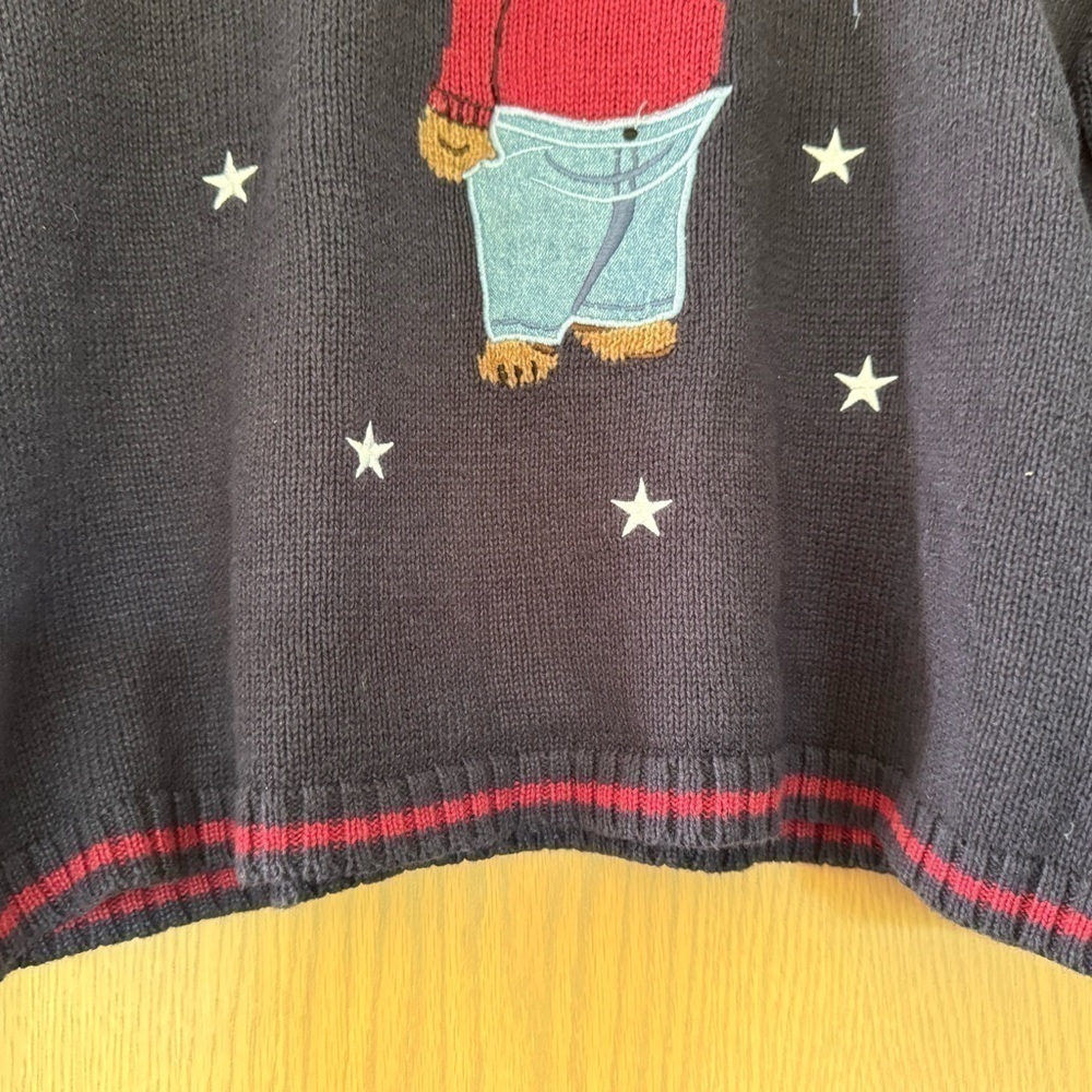 Vintage Christopher & Banks Patriot Bear Pullover Crewneck / shoulder pad / XLG - Picture 8 of 12